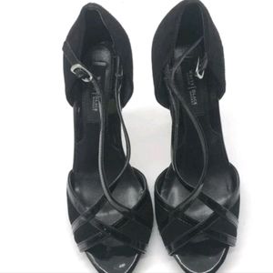 Peep toe strappy heels